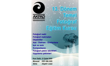 13.Temel Fotoğraf Eğitimi Kursu